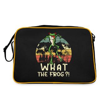 Was Zum Frosch? ! - Rotäugiger Laubfrosch - Retro Tasche - Schwarz/Gold - Hinten