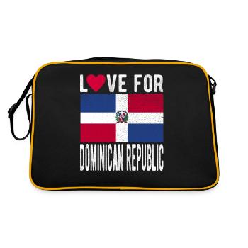 Dominikanische Republik Souvenir - Retro Tasche - Schwarz/Gold - Hinten