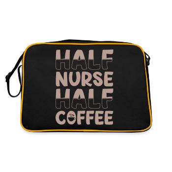 Half nurse half coffee - Retro Bag - black/gold - Back