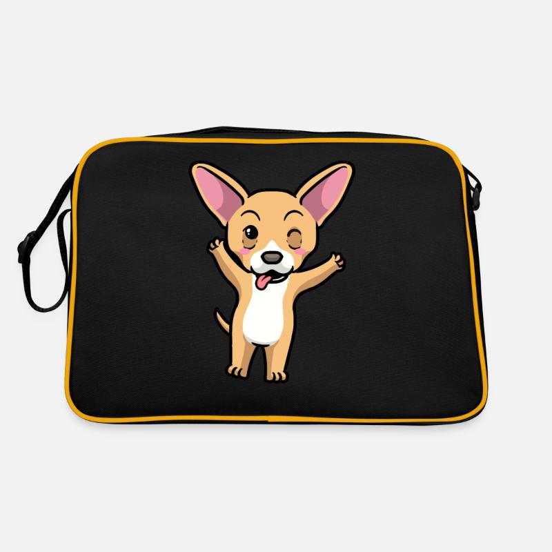 Chiweenie Hund Emoticon Retro Tasche