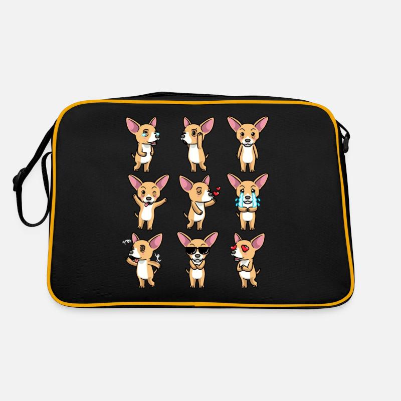 Chiweenie Hund Emoticon Retro Tasche