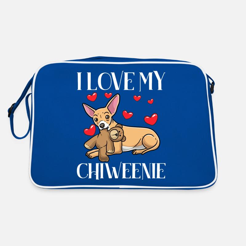Chiweenie Hund Mit Kuscheltier Retro Tasche