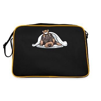Teckel à poil dur Chien endormi - Sac Retro - noir/or - Dos
