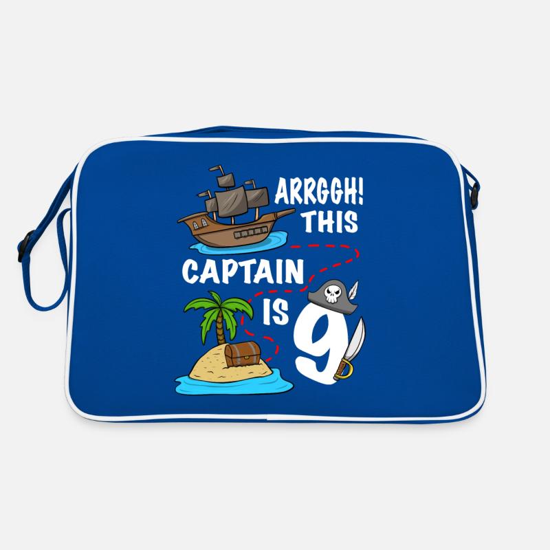 Arrggh! This Captain Is 9 Pirate Birthday Retro Bag