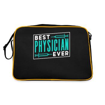 Der Beste Arzt Aller Zeiten Beruf Doktor Mediziner - Retro Tasche - Schwarz/Gold - Hinten