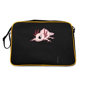 Salamandre à queue d’axolotl avec cœur amphibien à - Sac Retro - noir/or - Dos