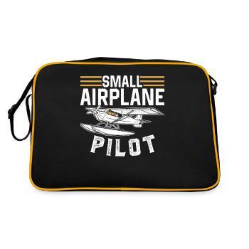Pilot Eines Kleinflugzeugs Jet Kleinflugzeug - Retro Tasche - Schwarz/Gold - Hinten