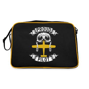 Stolzer Pilot Jet Kleinflugzeug Leichtflugzeug - Retro Tasche - Schwarz/Gold - Hinten