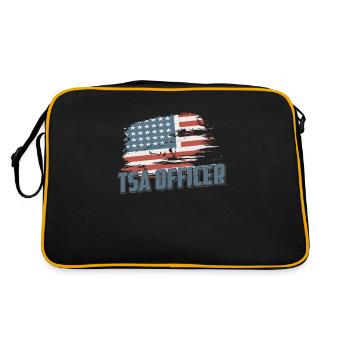 Patriotische Flughafen-Sicherheit für Patriot - Retro Tasche - Schwarz/Gold - Hinten