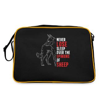 Motivational Epic Wolf Instinct For A Pack Of - Retro Bag - black/gold - Back