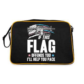 Transgender If This Flag Offende You Ill Help - Retro Bag - black/gold - Back