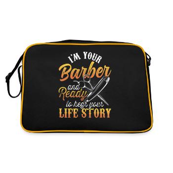 Je suis Barber prête à entendre l’histoire de sa vie - Sac Retro - noir/or - Dos