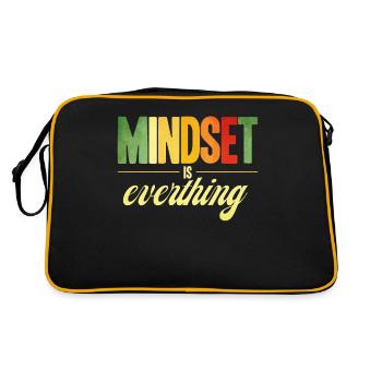 Mindset Is Everthing - Retro Tasche - Schwarz/Gold - Hinten