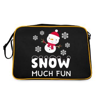 Winter Snow Much Fun Snowman - Retro Bag - black/gold - Back