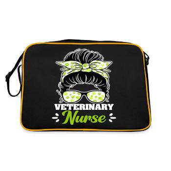 Veterinary Nurse Messy Bun - Retro Bag - black/gold - Back