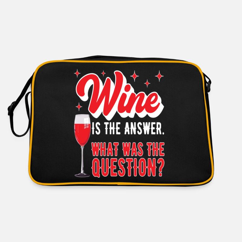 Wine Is The Answer What Was The Question Funny Retro Tasche
