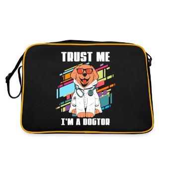 Veterinary Trust Me I'm Retro Doctor Veterinarian - Retro Bag - black/gold - Back