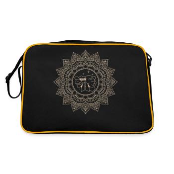 Signe du zodiaque Gémeaux Mandala - Sac Retro - noir/or - Dos
