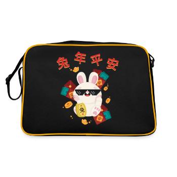 Signe chinois du zodiaque Rat - Sac Retro - noir/or - Dos