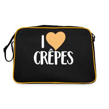 Crepe Geschenke für Crêpe Liebhaber - Retro Tasche - Schwarz/Gold - Hinten