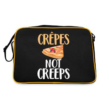 Crepe Geschenke für Crêpe Liebhaber - Retro Tasche - Schwarz/Gold - Hinten