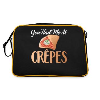 Crepe Geschenke für Crêpe Liebhaber - Retro Tasche - Schwarz/Gold - Hinten
