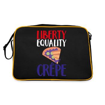 Crepe Geschenke für Crêpe Liebhaber - Retro Tasche - Schwarz/Gold - Hinten
