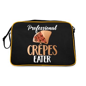 Crepe Geschenke für Crêpe Liebhaber - Retro Tasche - Schwarz/Gold - Hinten