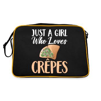 Crepe Geschenke für Crêpe Liebhaber - Retro Tasche - Schwarz/Gold - Hinten