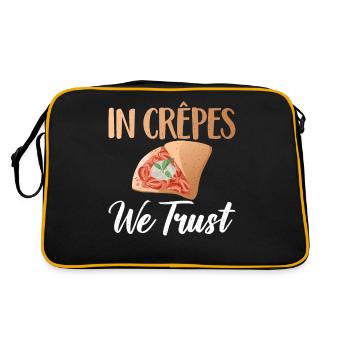Crepe Geschenke für Crêpe Liebhaber - Retro Tasche - Schwarz/Gold - Hinten