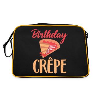 Crepe Geschenke für Crêpe Liebhaber - Retro Tasche - Schwarz/Gold - Hinten