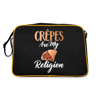 Crepe Geschenke für Crêpe Liebhaber - Retro Tasche - Schwarz/Gold - Hinten