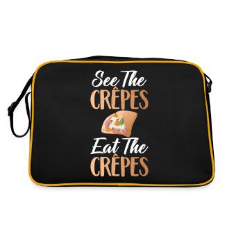 Crepe Geschenke für Crêpe Liebhaber - Retro Tasche - Schwarz/Gold - Hinten