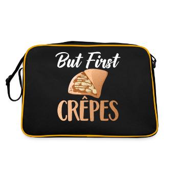 Crepe Geschenke für Crêpe Liebhaber - Retro Tasche - Schwarz/Gold - Hinten