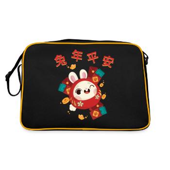Signe du zodiaque chinois du lapin - Sac Retro - noir/or - Dos