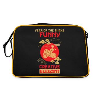Signe du zodiaque chinois du serpent - Sac Retro - noir/or - Dos