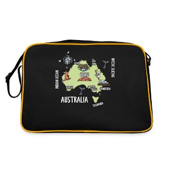Australia Map - Retro Bag - black/gold - Back