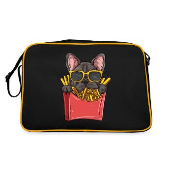 French Bulldog - Retro Bag - black/gold - Back