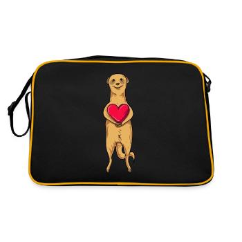 Valentinstag Erdmännchen - Retro Tasche - Schwarz/Gold - Hinten