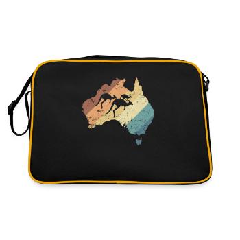 Carte de l’Australie avec Kangourous Australie - Sac Retro - noir/or - Dos