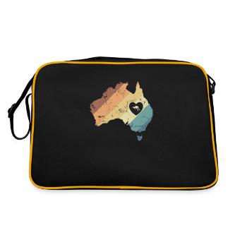 L’Australie avec le kangourou dans l’outback - Sac Retro - noir/or - Dos
