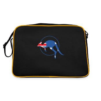 Kangourou avec drapeau australien Australie - Sac Retro - noir/or - Dos
