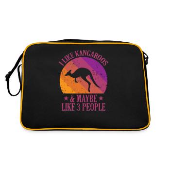 J’aime les kangourous et peut-être 3 personnes en Australie - Sac Retro - noir/or - Dos