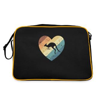 Cœur avec Kangourou Australie Outback Animal - Sac Retro - noir/or - Dos