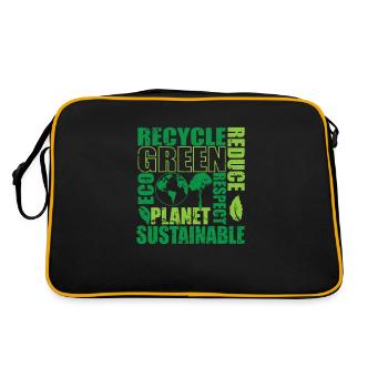 Recycler Green Eco Planet Réduire le respect - Sac Retro - noir/or - Dos