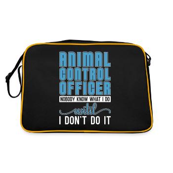 Animal Officer Animal Control Dog Catcher Officer - Retro Tasche - Schwarz/Gold - Hinten