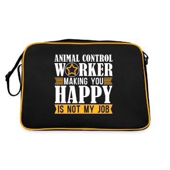 Animal Officer Animal Control Rescue Dog Officer - Retro Tasche - Schwarz/Gold - Hinten