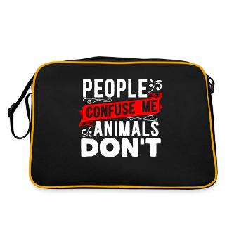 Animal Officer People Confuse Me Animals Officer - Retro Tasche - Schwarz/Gold - Hinten