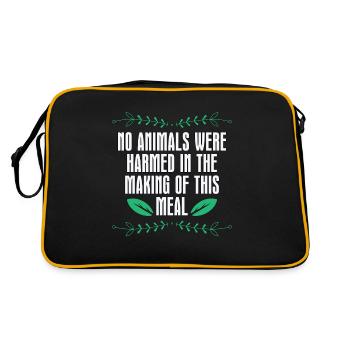 Vegan Chef No Animals Were Plant Based Vegan Chefs - Retro Bag - black/gold - Back