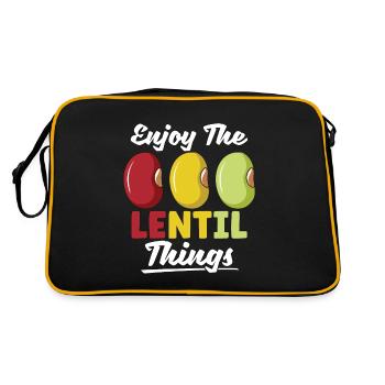 Vegan Chef Enjoy The Lentil Vegetarian Vegan Chefs - Retro Bag - black/gold - Back